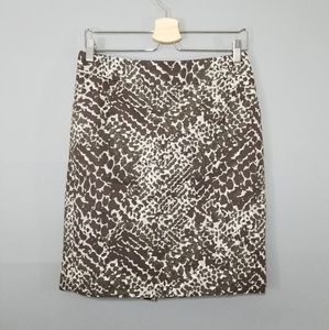 Ann Taylor LOFT Animal Print Pencil Skirt Size 2